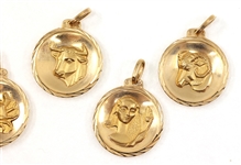 14K YELLOW GOLD ASTROLOGICAL SIGN PENDANTS