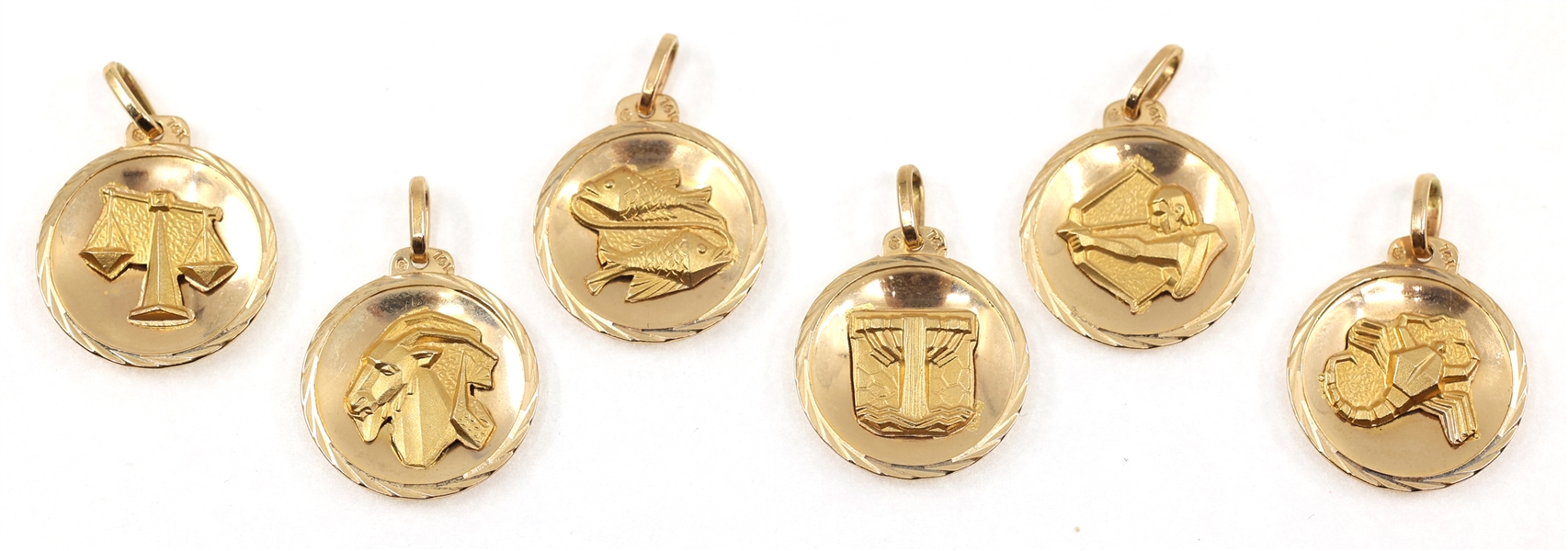 14K YELLOW GOLD ASTROLOGICAL SIGN PENDANTS