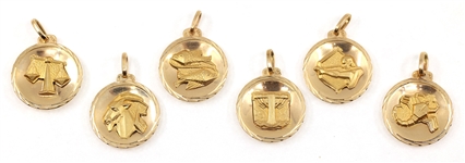 14K YELLOW GOLD ASTROLOGICAL SIGN PENDANTS