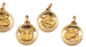 14K YELLOW GOLD ASTROLOGICAL SIGN PENDANTS