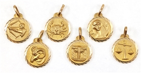 14K YELLOW GOLD ASTROLOGICAL SIGN PENDANTS