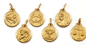 14K YELLOW GOLD ASTROLOGICAL SIGN PENDANTS