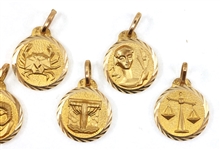 14K YELLOW GOLD ASTROLOGICAL SIGN PENDANTS
