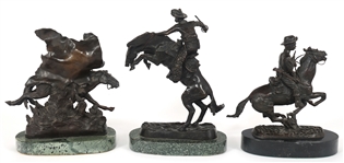 AFTER F. REMINGTON WESTERN BRONZE STATUES