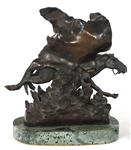 AFTER F. REMINGTON WESTERN BRONZE STATUES