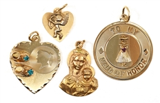 14K YELLOW GOLD PENDANTS & CHARMS 