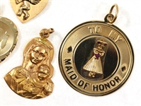 14K YELLOW GOLD PENDANTS & CHARMS 