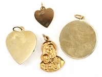 14K YELLOW GOLD PENDANTS & CHARMS 