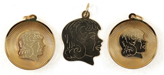 14K YELLOW GOLD SILHOUETTE PENDANTS