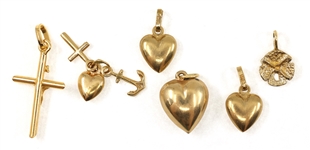 14K YELLOW GOLD PENDANT & CHARMS