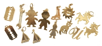 14K YELLOW GOLD CHARMS 