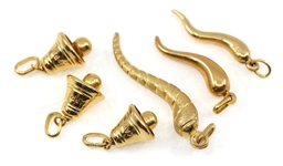 14K YELLOW GOLD CAPRI BELL & CORNICELLO CHARMS