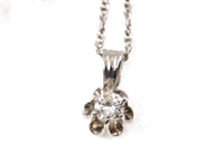 14K WHITE GOLD 0.27 CTW DIAMOND EARRINGS & PENDANT SET