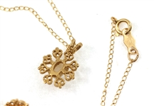 14K YELLOW GOLD OPAL EARRINGS & PENDANT SET 