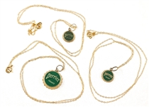 14K YELLOW GOLD PERRIER BOTTLE CAP NOVELTY PENDANTS