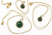 14K YELLOW GOLD PERRIER BOTTLE CAP NOVELTY PENDANTS