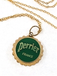 14K YELLOW GOLD PERRIER BOTTLE CAP NOVELTY PENDANTS