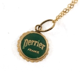 14K YELLOW GOLD PERRIER BOTTLE CAP NOVELTY PENDANTS