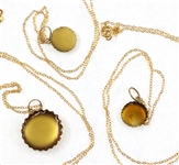 14K YELLOW GOLD PERRIER BOTTLE CAP NOVELTY PENDANTS