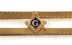 14K YELLOW GOLD MASONIC TIE CLIP