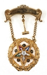 10K YELLOW GOLD MASONIC EASTERN STAR WITH GAVEL PIN