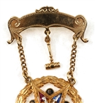 10K YELLOW GOLD MASONIC EASTERN STAR WITH GAVEL PIN