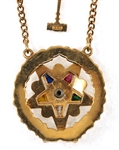 10K YELLOW GOLD MASONIC EASTERN STAR WITH GAVEL PIN