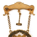 10K YELLOW GOLD MASONIC EASTERN STAR WITH GAVEL PIN