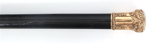 PRESENTATION CANE WITH GOLD-FILLED KNOB
