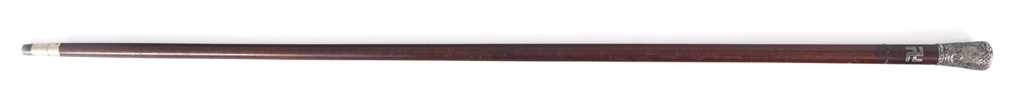 NATIVE AMERICAN STERLING KNOB HANDLE WALKING CANE