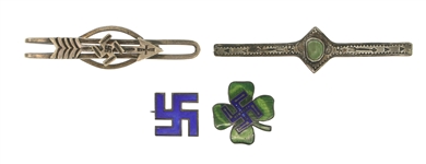 GOOD LUCK SWASTIKA SILVER SPOONS & PINS