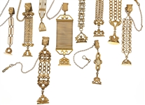VICTORIAN GOLD-FILLED POCKET WATCH FOBS - LOT OF 10