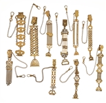 VICTORIAN GOLD-FILLED POCKET WATCH FOBS - LOT OF 10