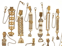 VICTORIAN GOLD-FILLED POCKET WATCH FOBS - LOT OF 10