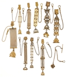 VICTORIAN GOLD-FILLED POCKET WATCH FOBS - LOT OF 10