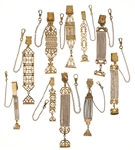 VICTORIAN GOLD-FILLED POCKET WATCH FOBS - LOT OF 10