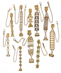 VICTORIAN GOLD-FILLED POCKET WATCH FOBS - LOT OF 10
