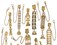 VICTORIAN GOLD-FILLED POCKET WATCH FOBS - LOT OF 10