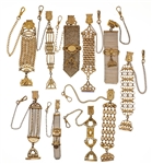 VICTORIAN GOLD-FILLED POCKET WATCH FOBS - LOT OF 10