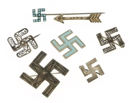 SILVER CHARMS, PINS, & GOOD LUCK SWASTIKA ACCESSORIES