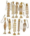 VICTORIAN GOLD-FILLED POCKET WATCH FOBS - LOT OF 10