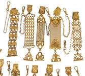 VICTORIAN GOLD-FILLED POCKET WATCH FOBS - LOT OF 10
