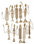 VICTORIAN GOLD-FILLED POCKET WATCH FOBS - LOT OF 10