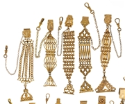 VICTORIAN GOLD-FILLED POCKET WATCH FOBS - LOT OF 10