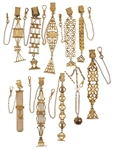 VICTORIAN GOLD-FILLED POCKET WATCH FOBS - LOT OF 10