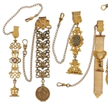 VICTORIAN GOLD-FILLED POCKET WATCH FOBS - LOT OF 5
