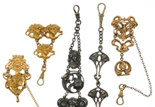 VICTORIAN GOLD-FILLED POCKET WATCH FOBS - LOT OF 5