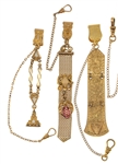 VICTORIAN GOLD-FILLED POCKET WATCH FOBS - LOT OF 6
