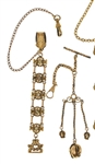 VICTORIAN GOLD-FILLED POCKET WATCH FOBS - LOT OF 5