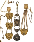 VICTORIAN GOLD-FILLED POCKET WATCH FOBS - LOT OF 5